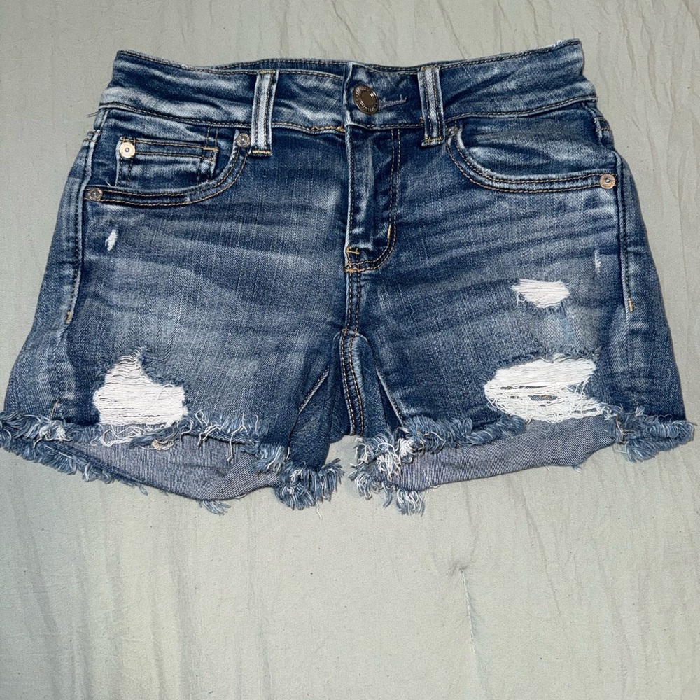 American Eagle Midi Distressed Denim Women Shorts 00